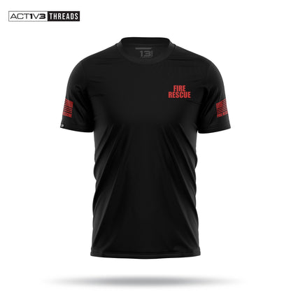 [FIRE RESCUE] Men's Performance Shirt [BLK/RED]-13 Fifty Apparel
