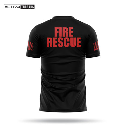 [FIRE RESCUE] Men's Performance Shirt [BLK/RED]-13 Fifty Apparel