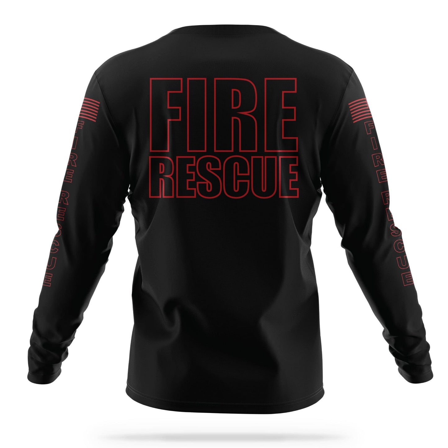 [FIRE RESCUE] Men's Utility Long Sleeve [BLK/RED]-13 Fifty Apparel