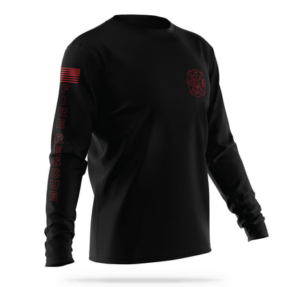 [FIRE RESCUE] Men's Utility Long Sleeve [BLK/RED]-13 Fifty Apparel