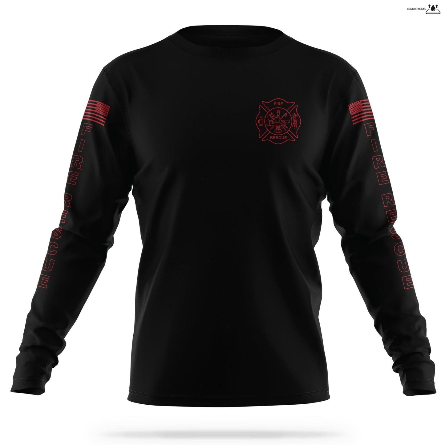 [FIRE RESCUE] Men's Utility Long Sleeve [BLK/RED]-13 Fifty Apparel