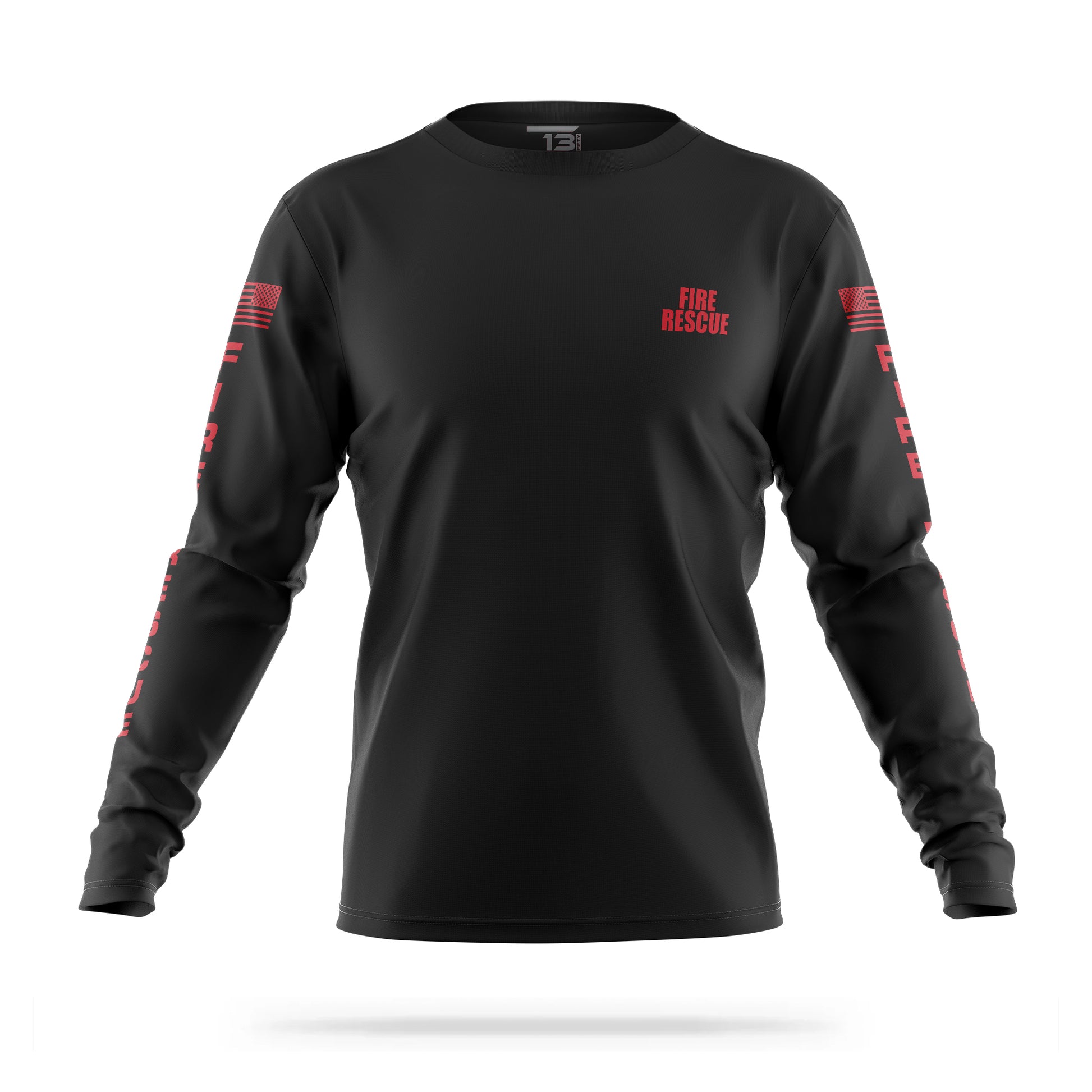 [FIRE RESCUE] Men's Utility Long Sleeve [BLK/RED] 13 Fifty Apparel 