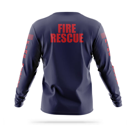 [FIRE RESCUE] Men's Utility Long Sleeve [NVY/RED]-13 Fifty Apparel