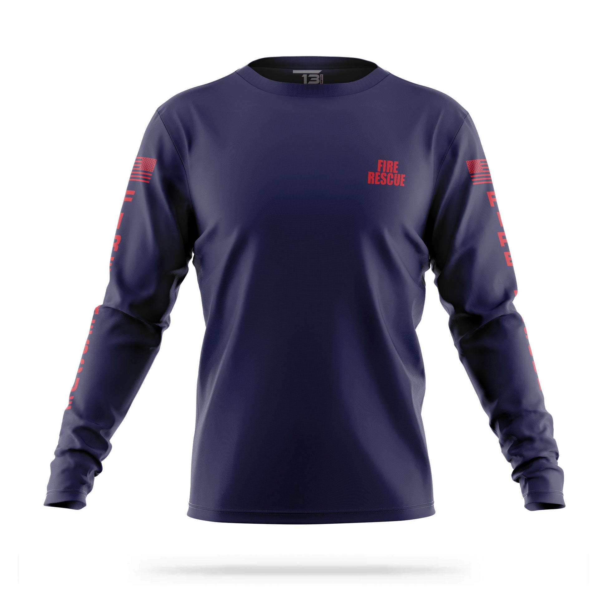 [FIRE RESCUE] Men's Utility Long Sleeve [NVY/RED]-13 Fifty Apparel