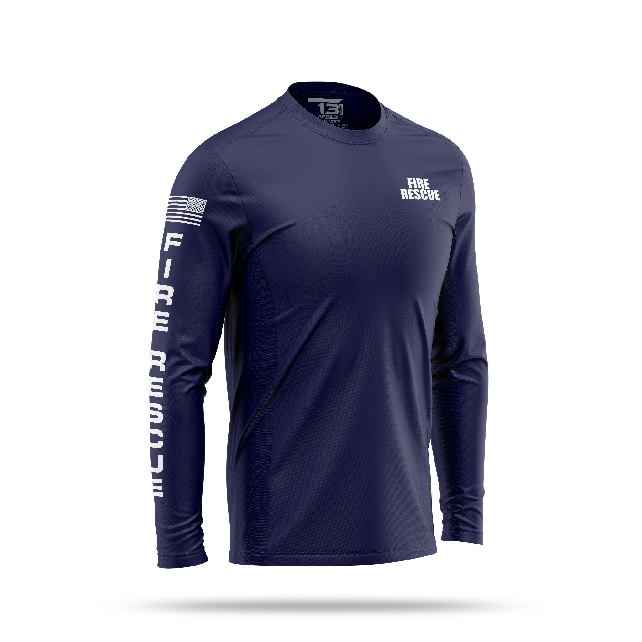 [FIRE RESCUE] Men's Utility Long Sleeve [NVY/WHT]-13 Fifty Apparel