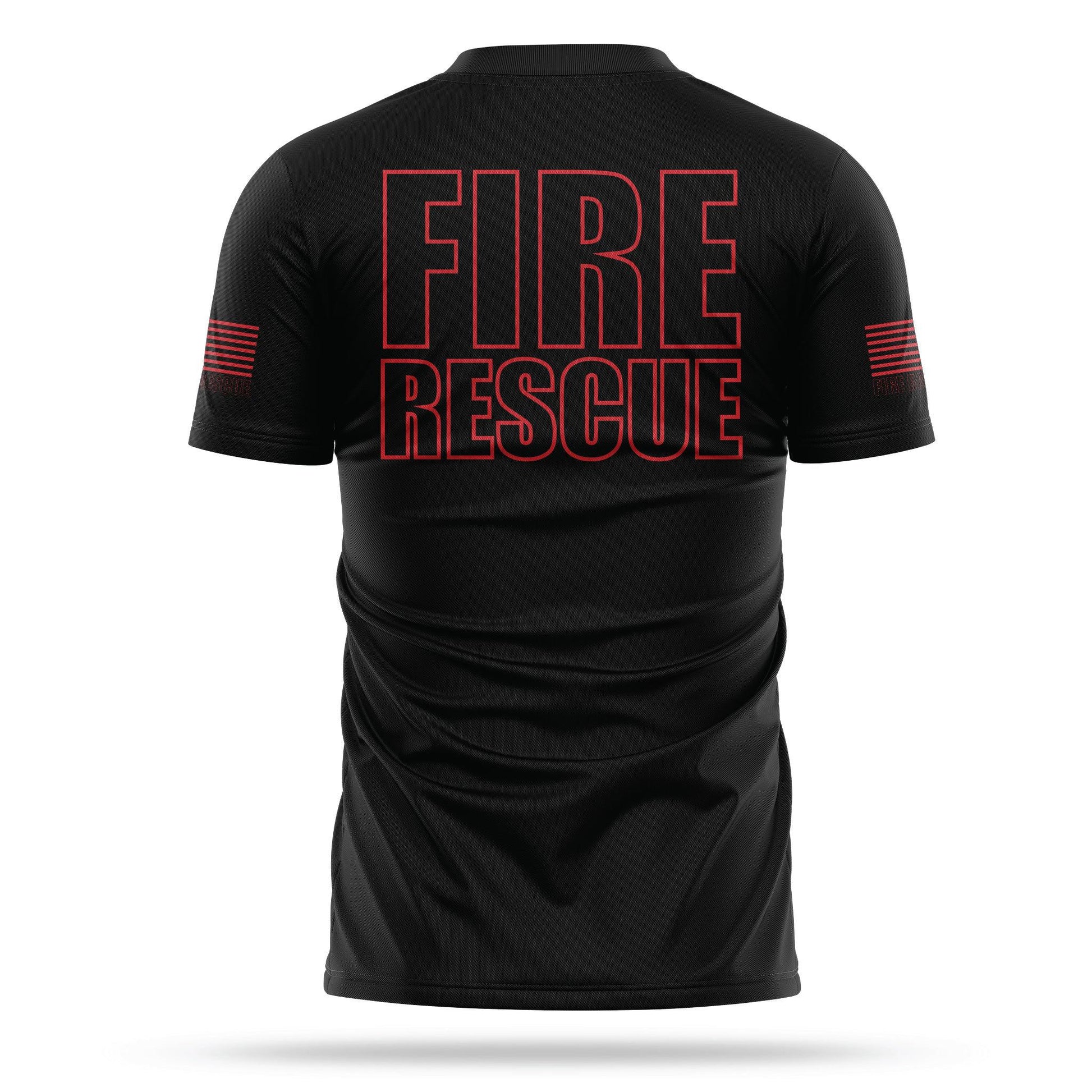 [FIRE RESCUE] Men's Utility Shirt [BLK/RED]-13 Fifty Apparel