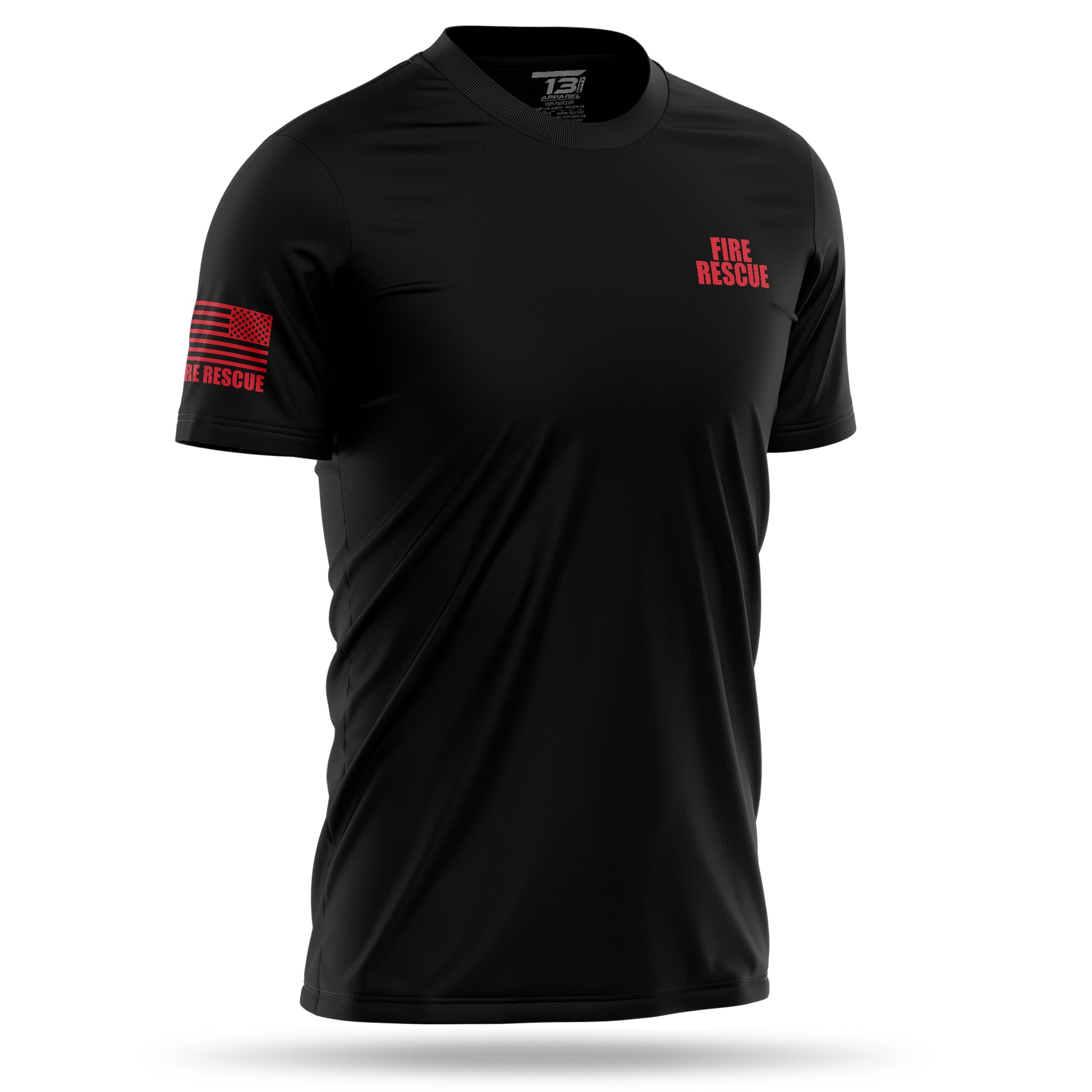 [FIRE RESCUE] Men's Utility Shirt [BLK/RED] 13 Fifty Apparel 