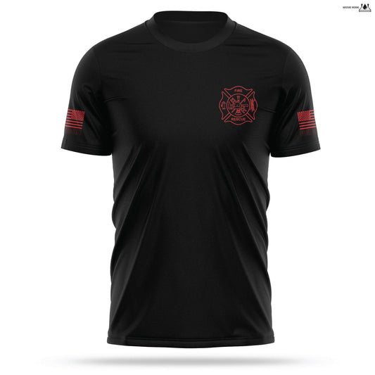 [FIRE RESCUE] Men's Utility Shirt [BLK/RED]-13 Fifty Apparel