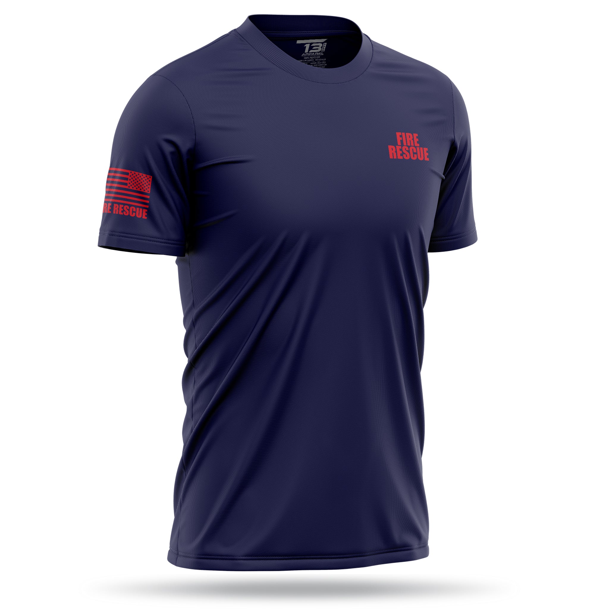 [FIRE RESCUE] Men's Utility Shirt [NVY/RED]﻿﻿-13 Fifty Apparel