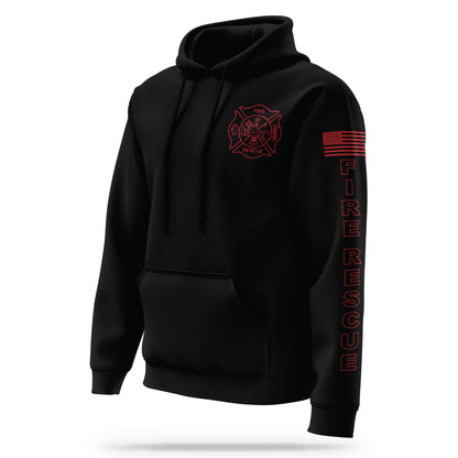 [FIRE RESCUE] Performance Hoodie 2.0 [BLK/RED]-13 Fifty Apparel