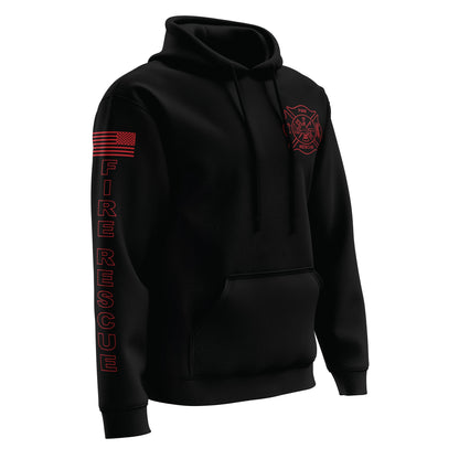 [FIRE RESCUE] Performance Hoodie 2.0 [BLK/RED]-13 Fifty Apparel