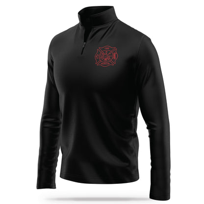 [FIRE RESCUE] Performance Quarter Zip [BLK/RED]-13 Fifty Apparel