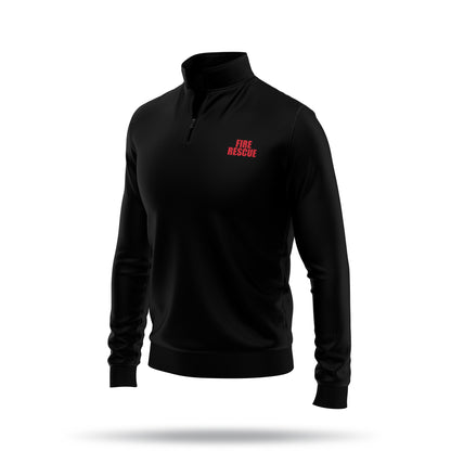 [FIRE RESCUE] Performance Quarter Zip [BLK/RED]-13 Fifty Apparel