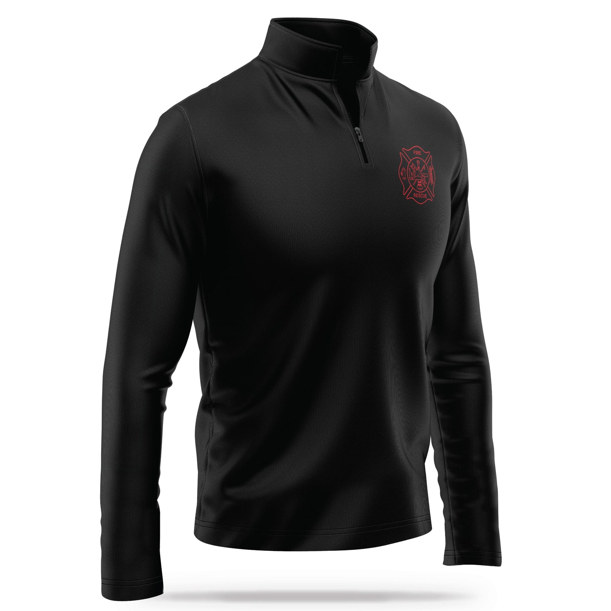 [FIRE RESCUE] Performance Quarter Zip [BLK/RED]-13 Fifty Apparel