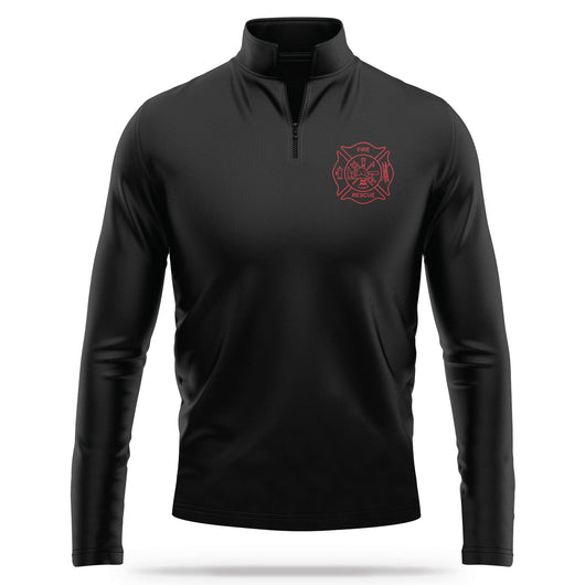 [FIRE RESCUE] Performance Quarter Zip [BLK/RED]-13 Fifty Apparel