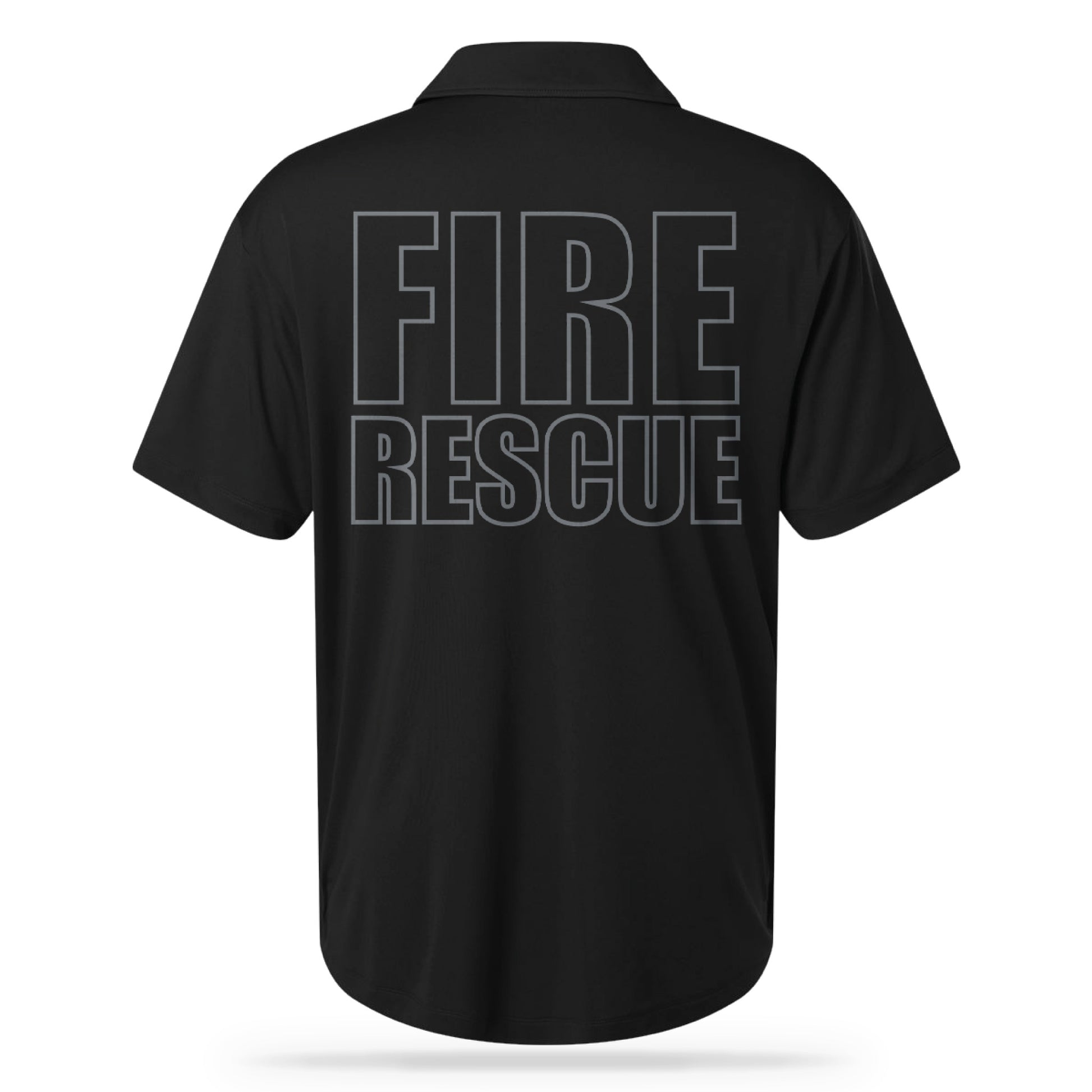 FIRE RESCUE UTILITY POLO BLK/GRY-13 Fifty Apparel
