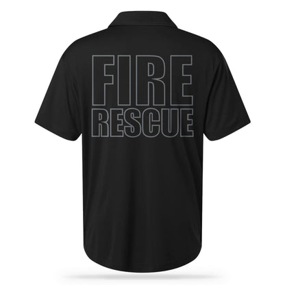 FIRE RESCUE UTILITY POLO BLK/GRY-13 Fifty Apparel