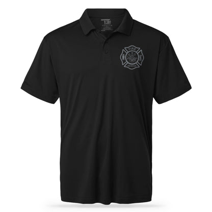 FIRE RESCUE UTILITY POLO BLK/GRY-13 Fifty Apparel