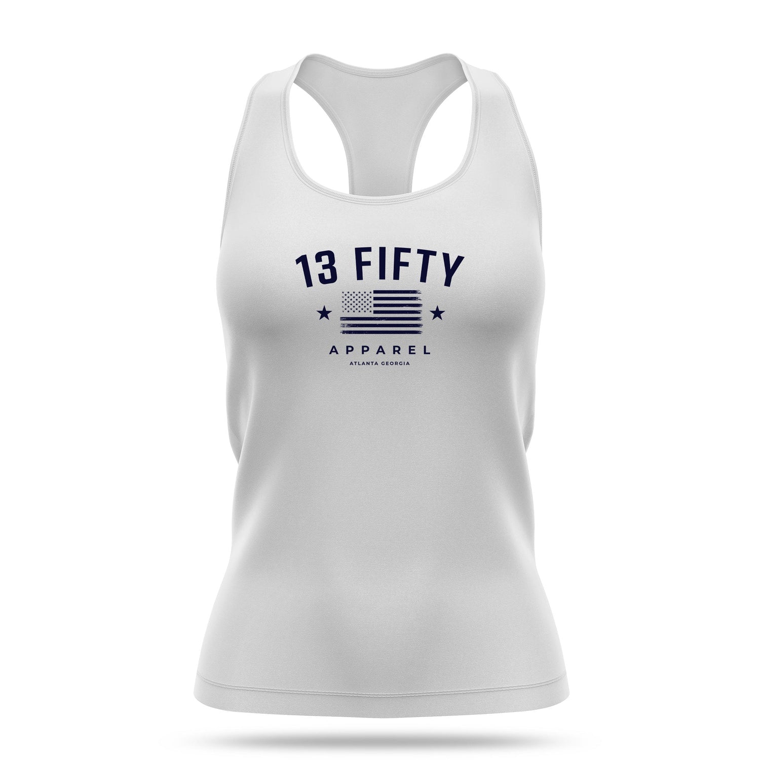 [FOUR OH FOUR] Women's Racerback Tank [WHT/NVY]-13 Fifty Apparel