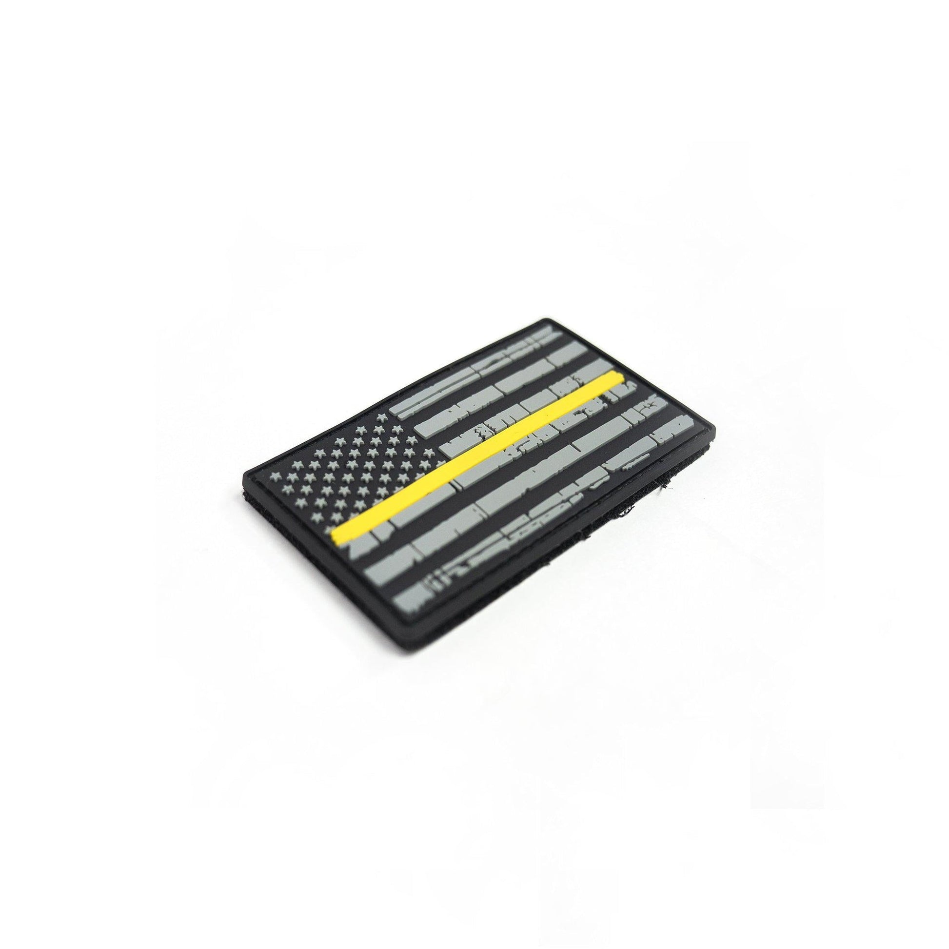 🎁 [GOLD LINE FLAG] 3x2 Inch PVC Patch [GLD/GRY] (100% off)-13 Fifty Apparel
