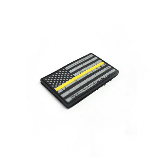 [GOLD LINE FLAG] 3x2 Inch PVC Patch [GLD/GRY]-13 Fifty Apparel