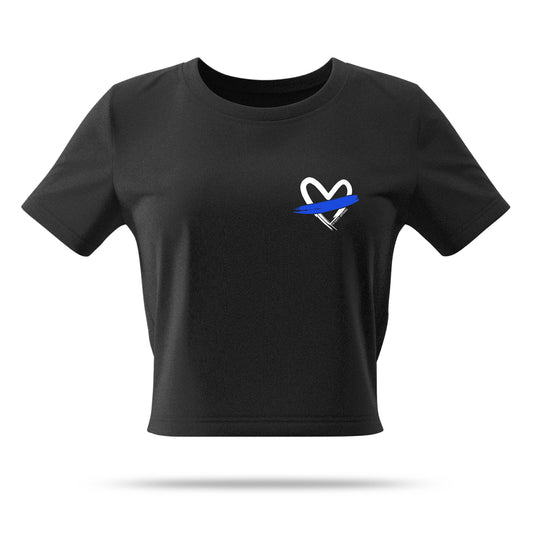 [GRATITUDE] Women's Crop Top [BLUE LINE]-13 Fifty Apparel