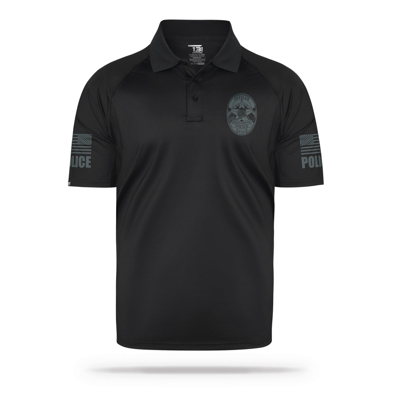 [HAINES BOROUGH PD] Men's Performance Polo [BLK/GRY]-13 Fifty Apparel