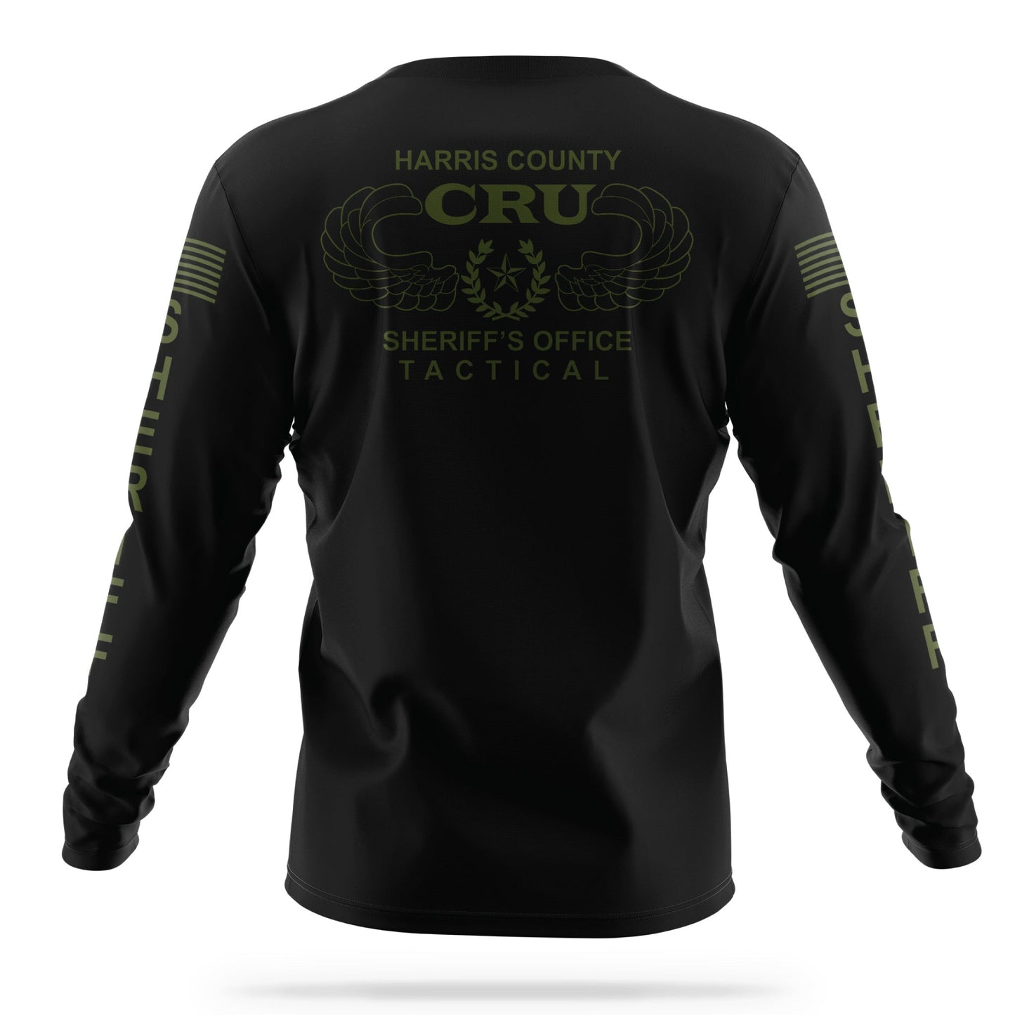 [HARRIS CO SO] Utility Long Sleeve Shirt [BLK/GRN]-13 Fifty Apparel