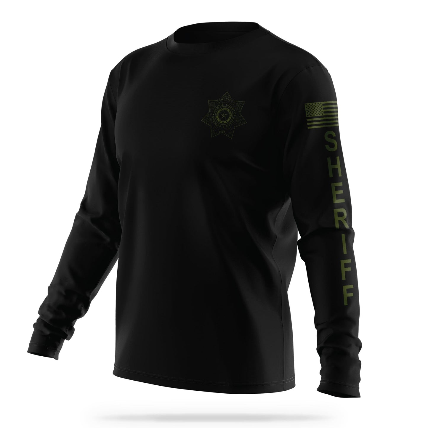 [HARRIS CO SO] Utility Long Sleeve Shirt [BLK/GRN]-13 Fifty Apparel