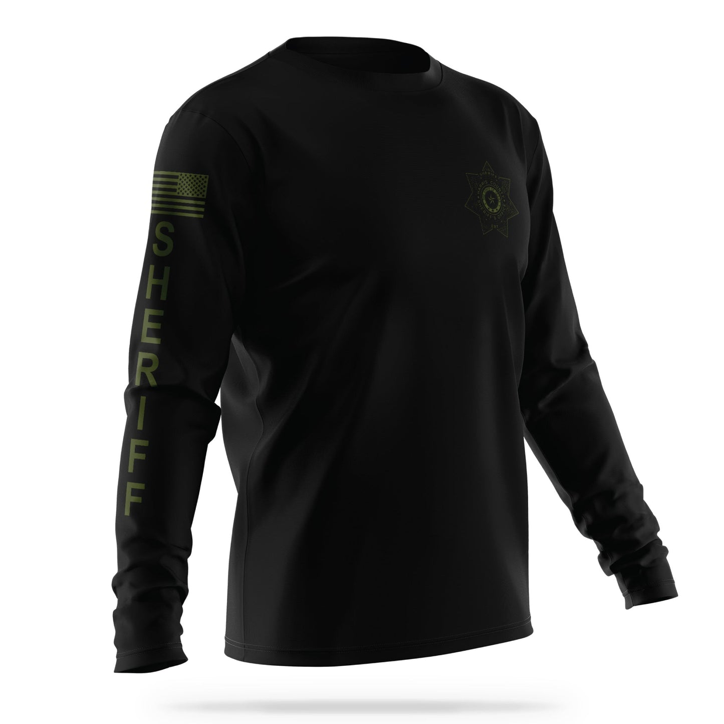 [HARRIS CO SO] Utility Long Sleeve Shirt [BLK/GRN]-13 Fifty Apparel