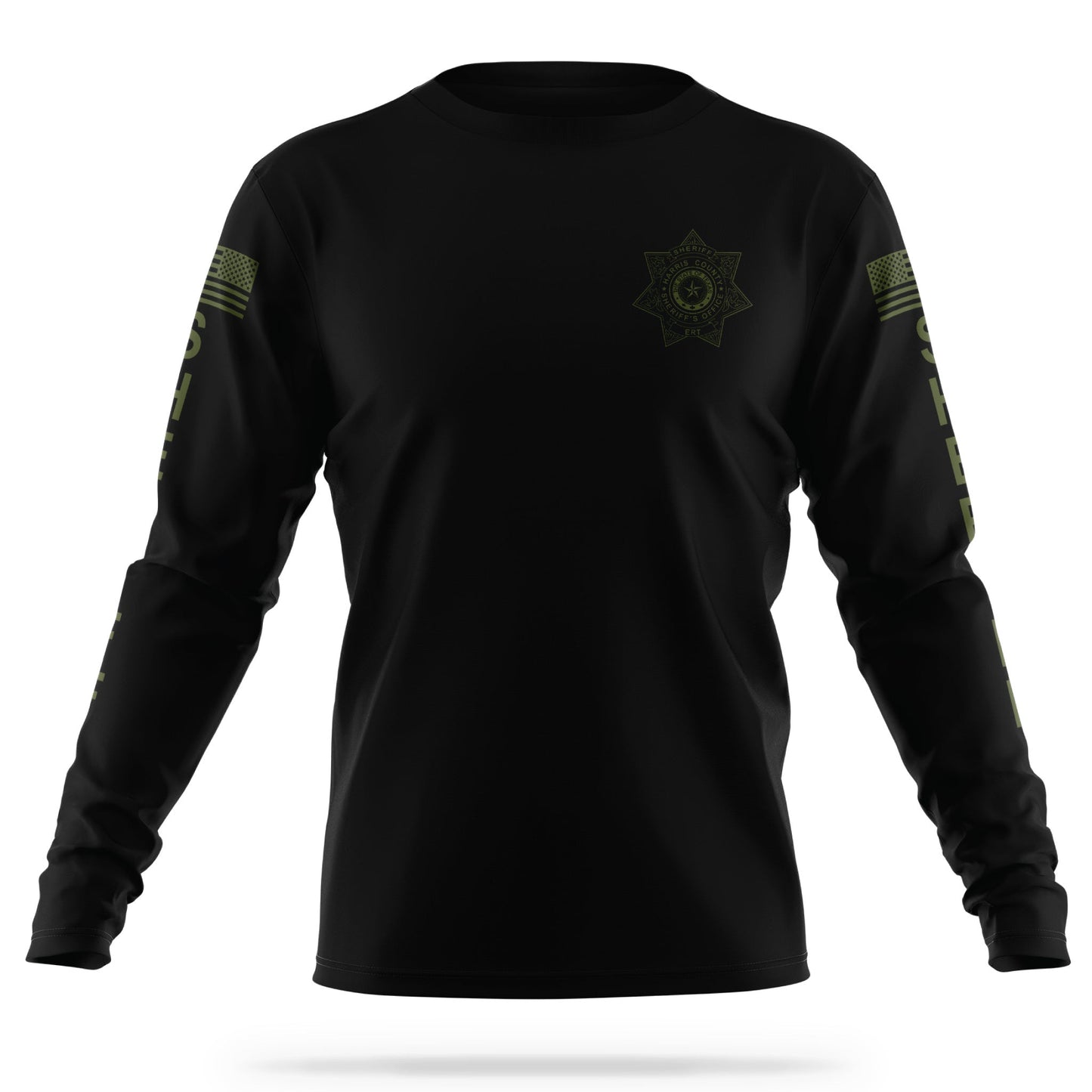 [HARRIS CO SO] Utility Long Sleeve Shirt [BLK/GRN]-13 Fifty Apparel