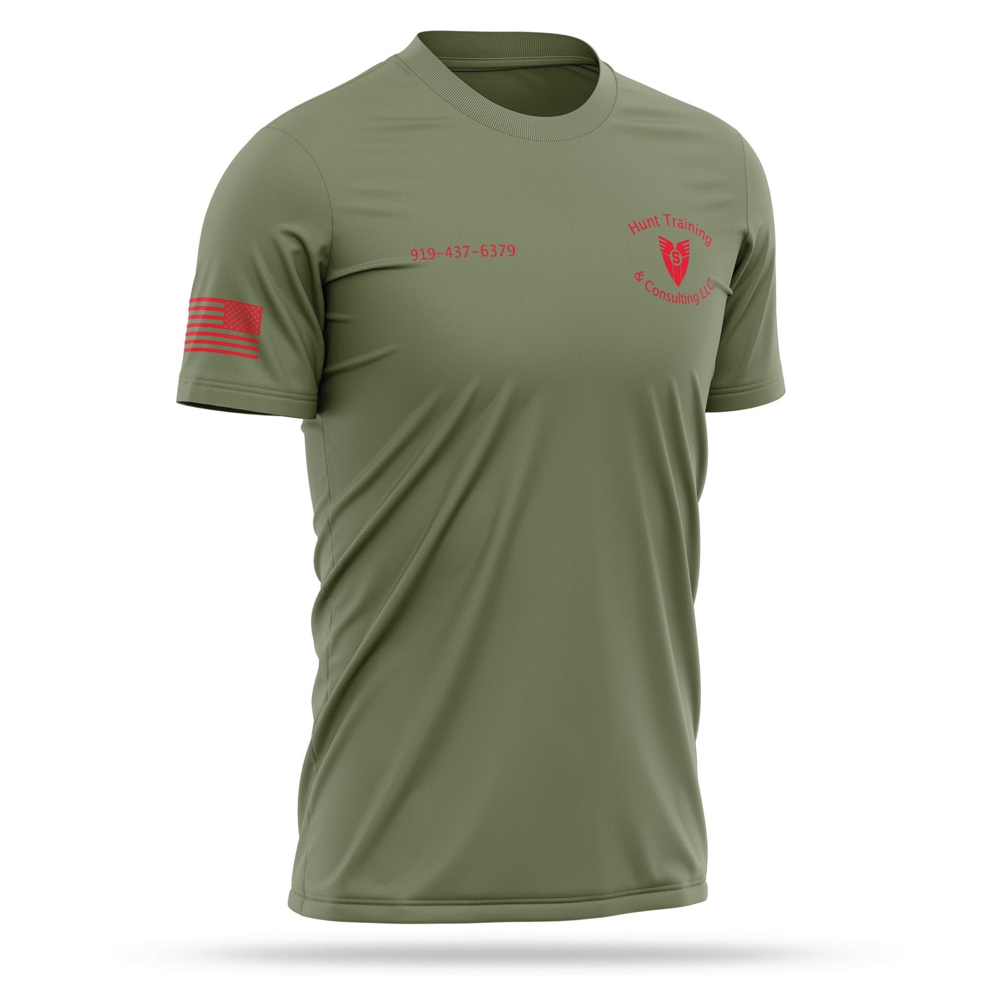 [HUNT TRAINING AND CONSULTING LLC] Utility Shirt [GRN/RED]-13 Fifty Apparel