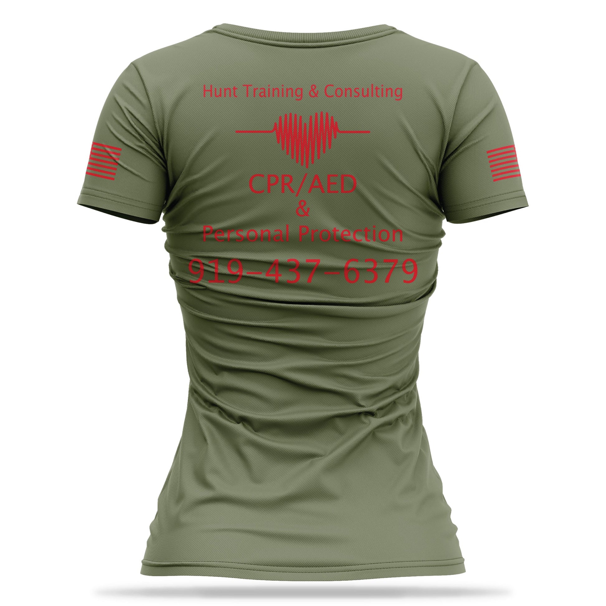 [HUNT TRAINING AND CONSULTING LLC] Women's Utility Shirt [GRN/RED]-13 Fifty Apparel