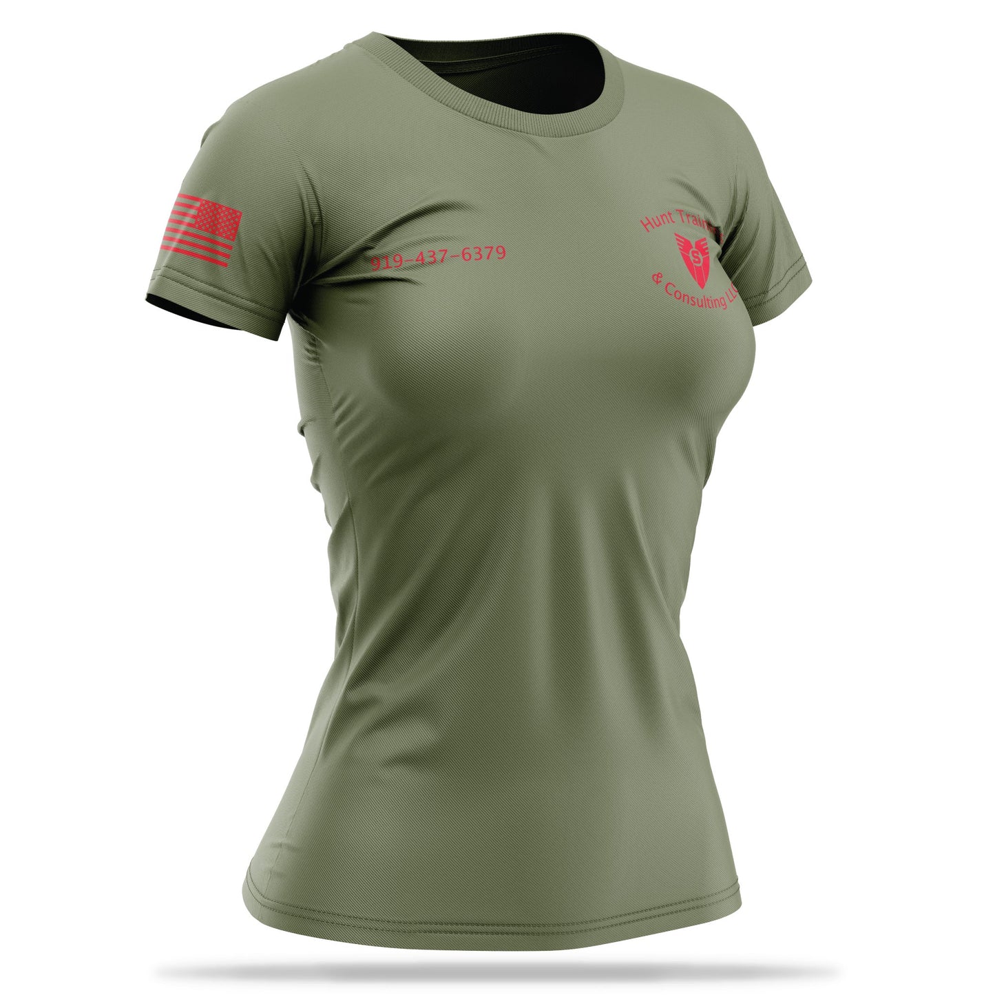 [HUNT TRAINING AND CONSULTING LLC] Women's Utility Shirt [GRN/RED]-13 Fifty Apparel