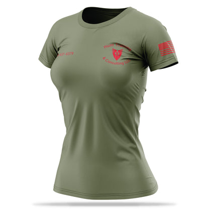 [HUNT TRAINING AND CONSULTING LLC] Women's Utility Shirt [GRN/RED]-13 Fifty Apparel