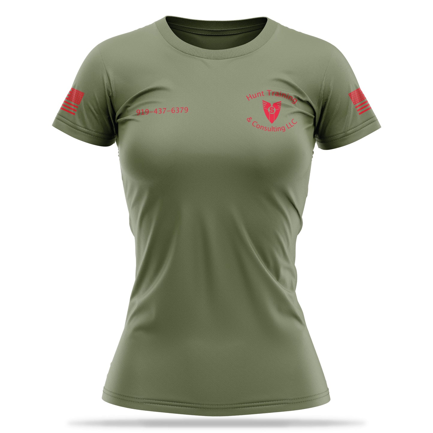 [HUNT TRAINING AND CONSULTING LLC] Women's Utility Shirt [GRN/RED]-13 Fifty Apparel