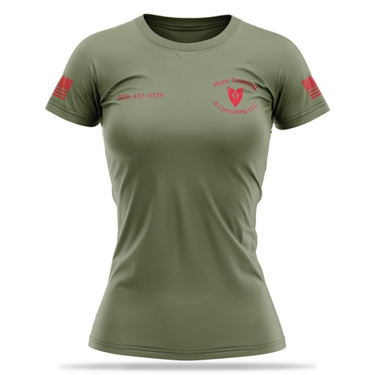 [HUNT TRAINING AND CONSULTING LLC] Women's Utility Shirt [GRN/RED]-13 Fifty Apparel