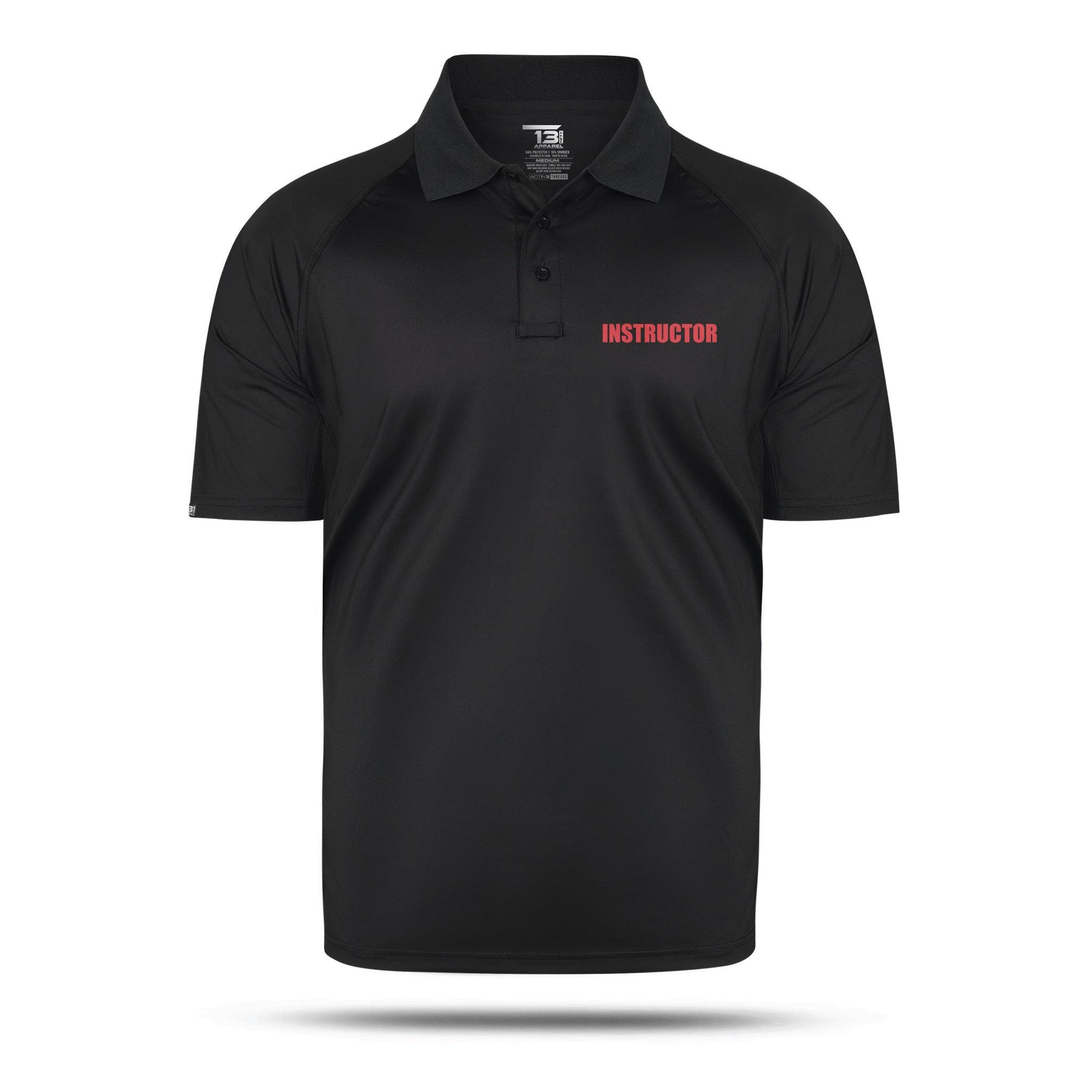 [INSTRUCTOR] Men's Performance Polo [BLK/RED]-13 Fifty Apparel