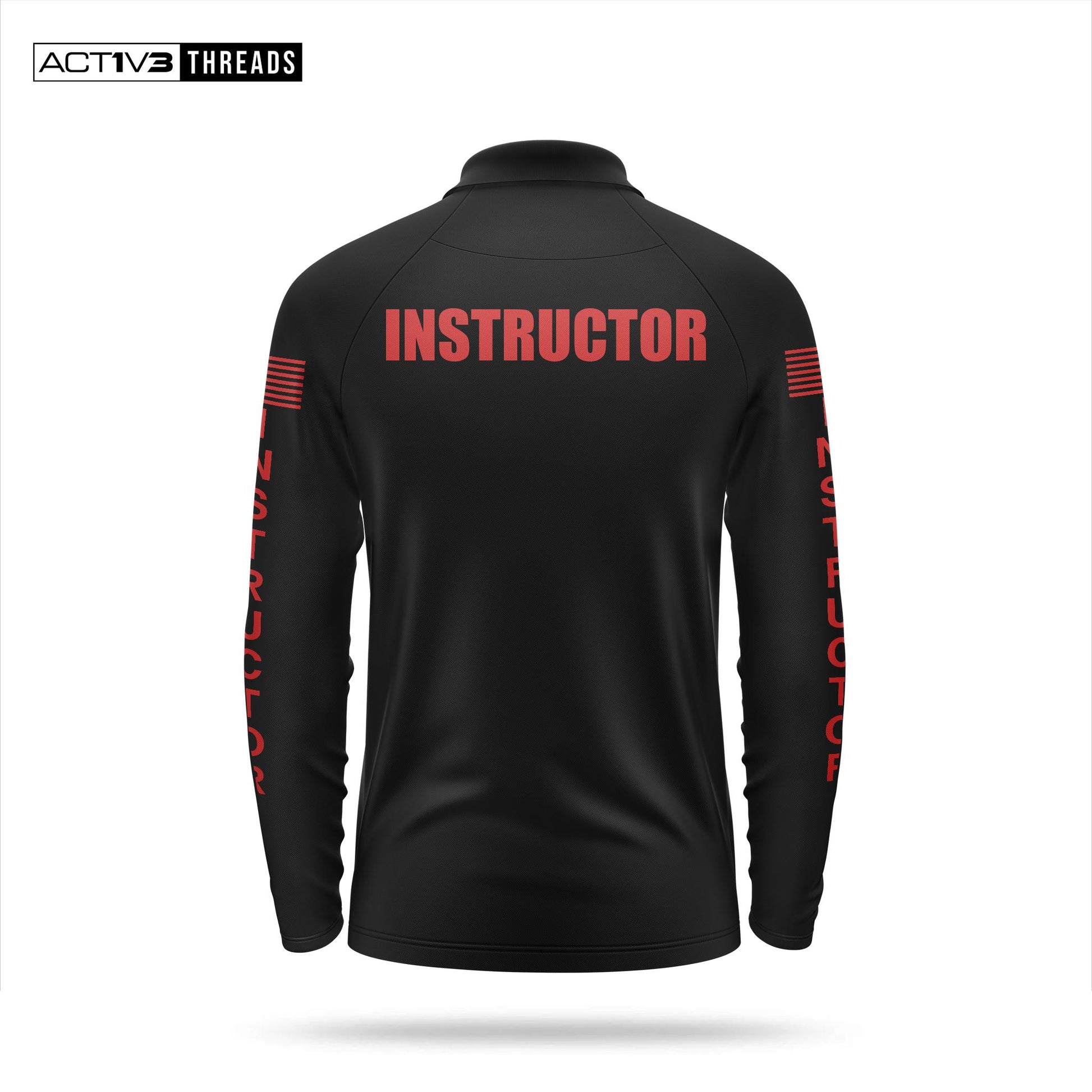 [INSTRUCTOR] Men's Performance Polo Long Sleeve [BLK/RED]-13 Fifty Apparel