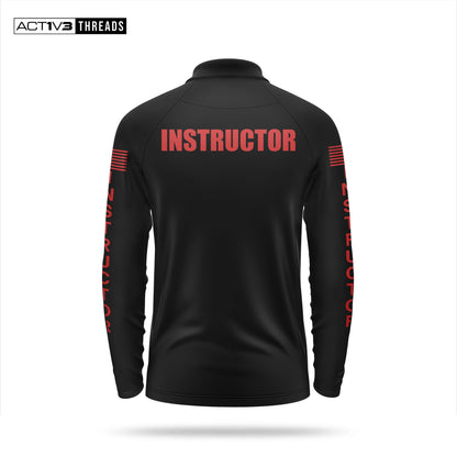 [INSTRUCTOR] Men's Performance Polo Long Sleeve [BLK/RED]-13 Fifty Apparel