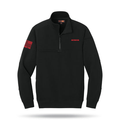 [INSTRUCTOR] Tough Fleece Quarter Zip [BLK/RED]-13 Fifty Apparel