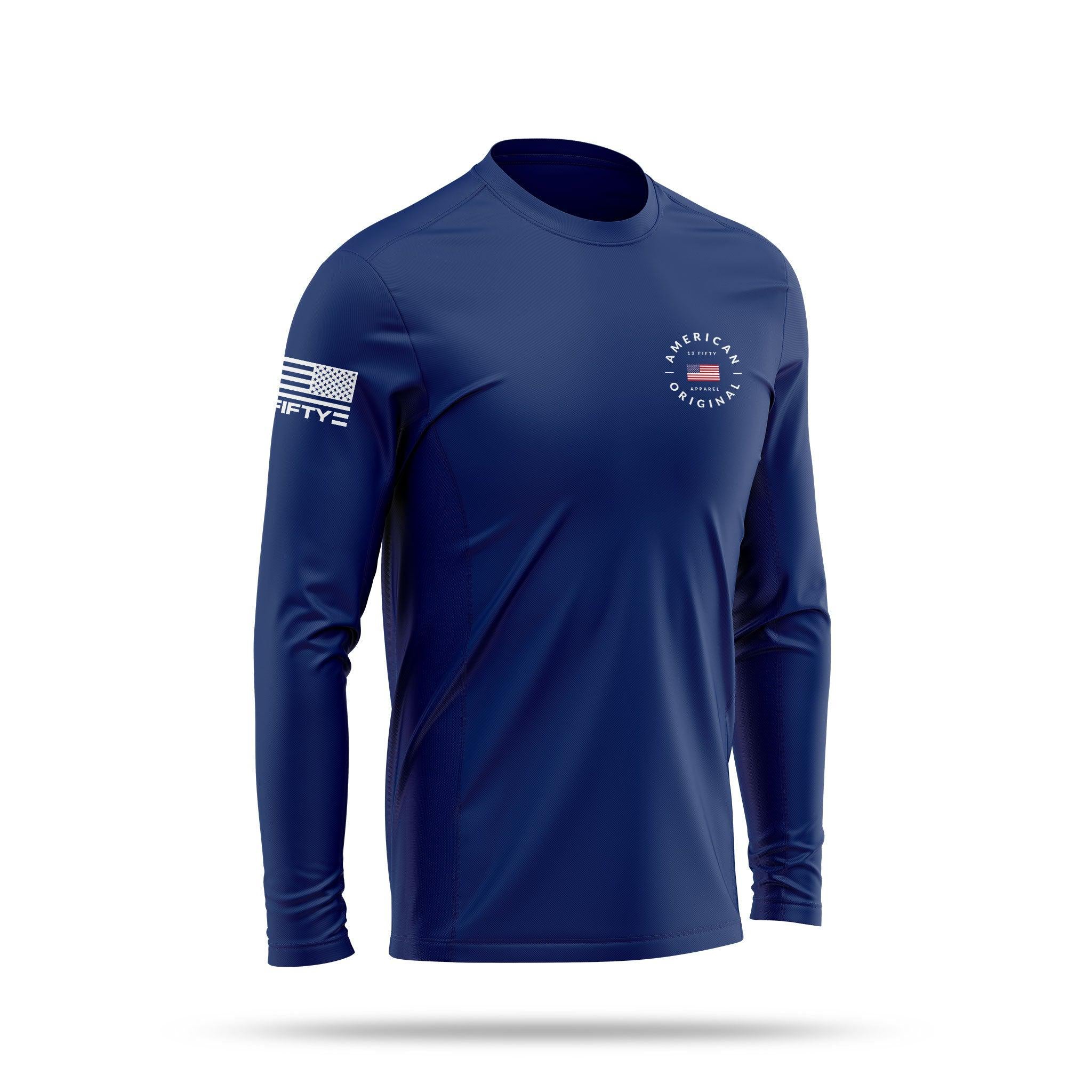 [LAKE DAY] Men's Utility Long Sleeve [NVY/WHT]-13 Fifty Apparel