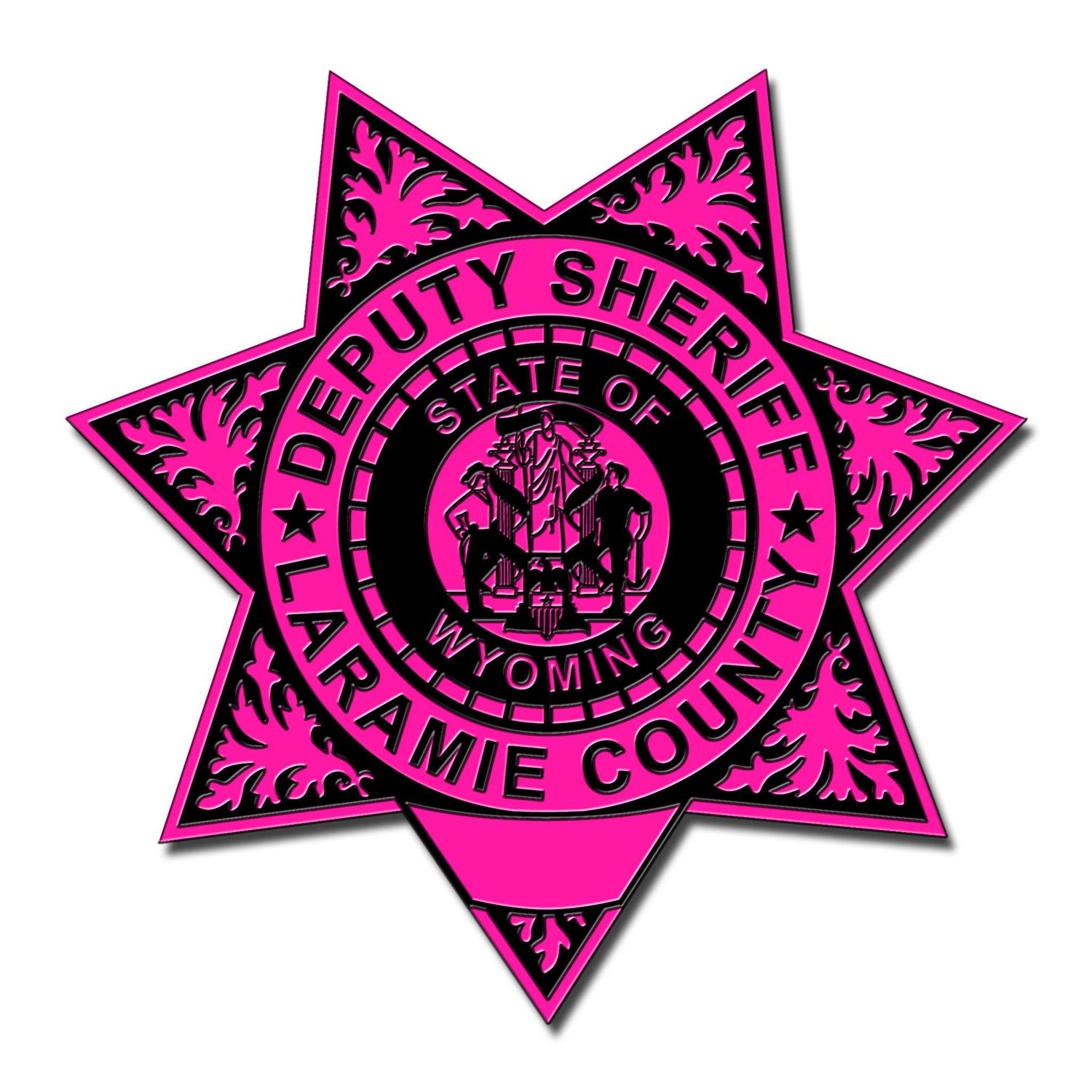 [LARAMIE CO SO] TPU Flex Badge [PINK]-13 Fifty Apparel