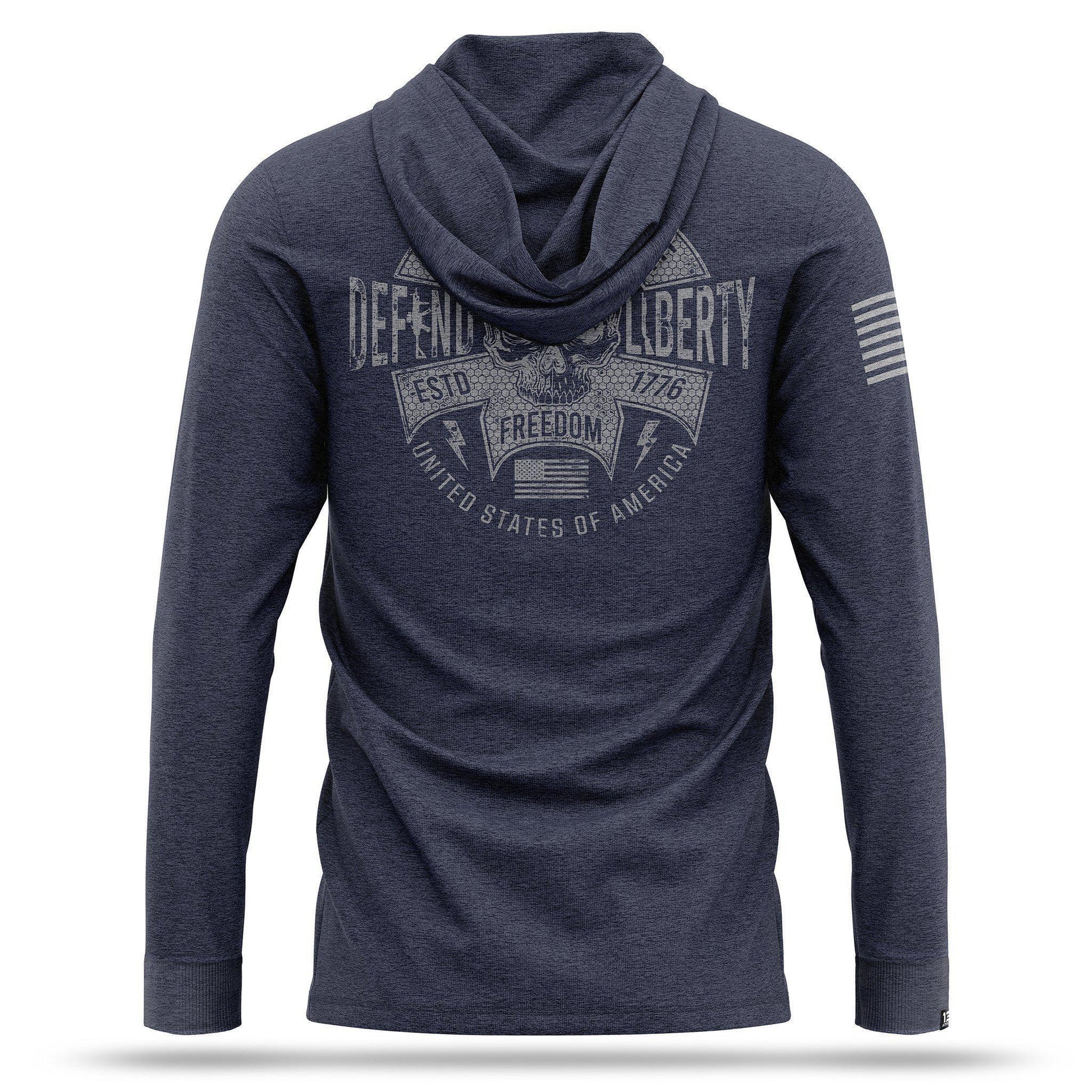 [LIBERTY] Cotton Blend Hoodie [BLU/WHT]-13 Fifty Apparel