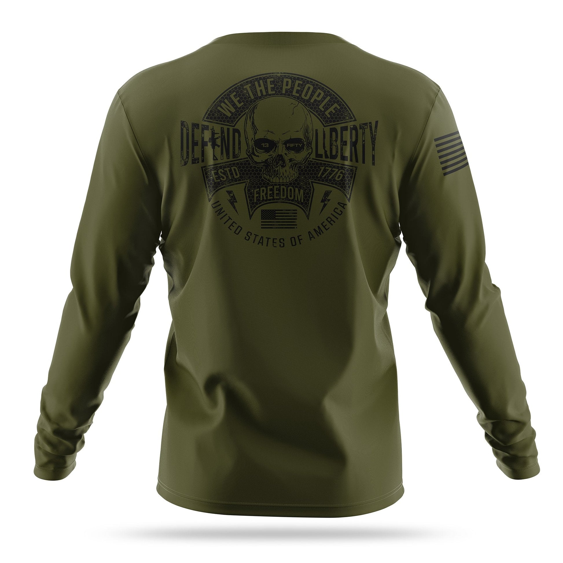 [LIBERTY] Men's Performance Long Sleeve [GRN/BLK]-13 Fifty Apparel