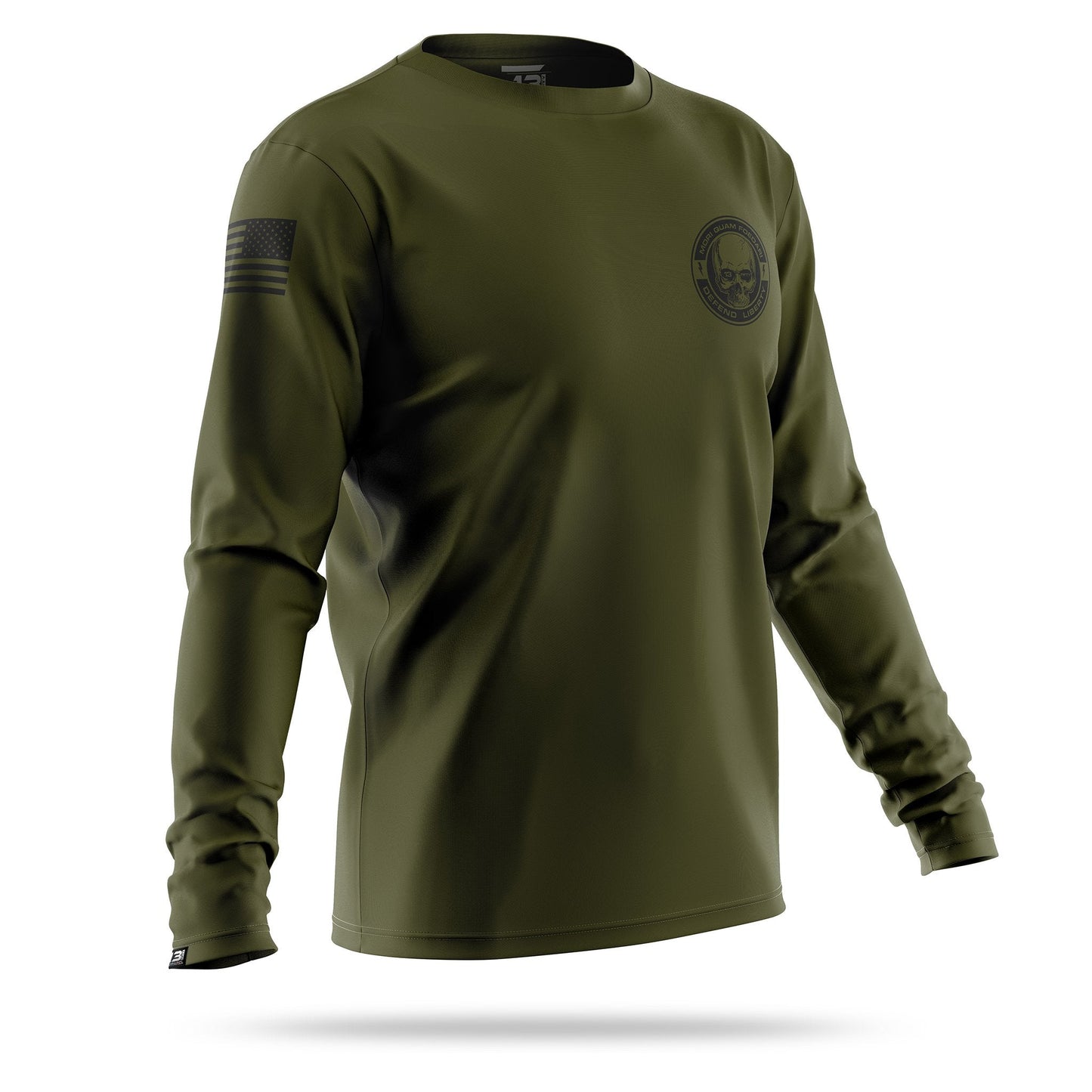 [LIBERTY] Men's Performance Long Sleeve [GRN/BLK]-13 Fifty Apparel