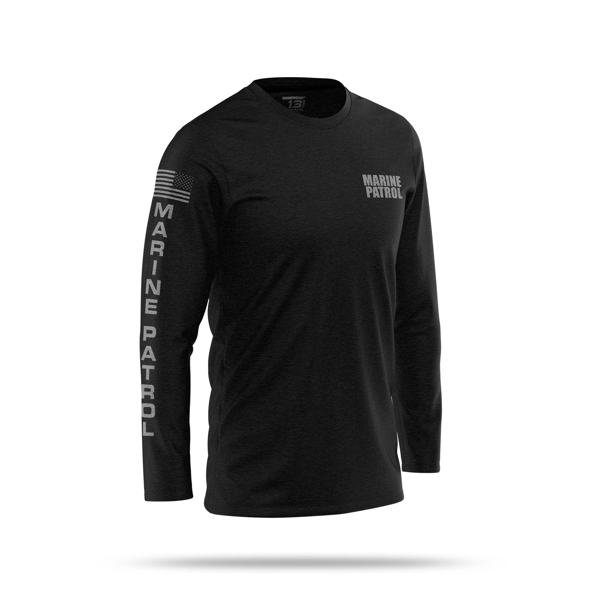 [MARINE PATROL] Cotton Blend Long Sleeve [BLK/GRY]-13 Fifty Apparel