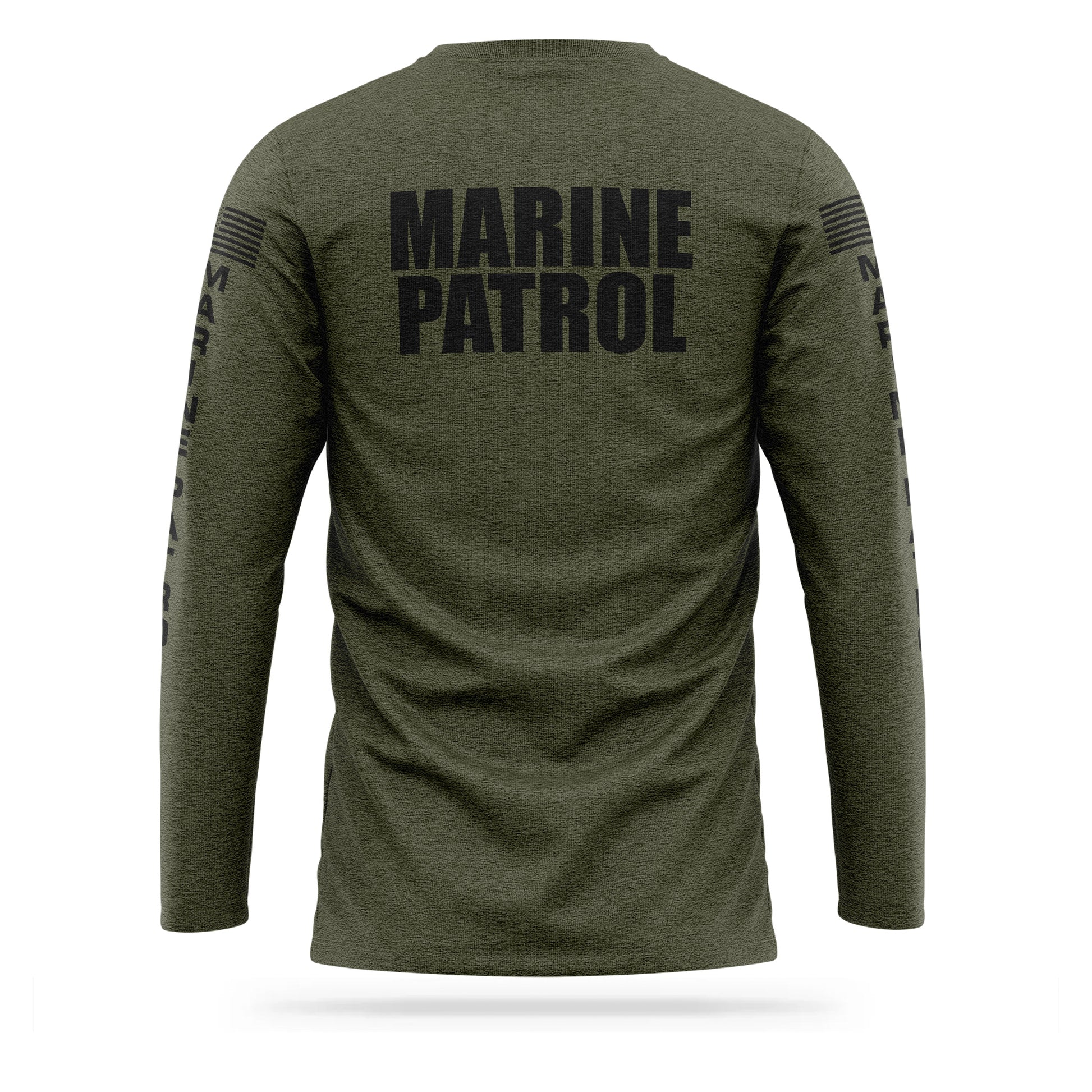 [MARINE PATROL] Cotton Blend Long Sleeve [GRN/BLK]-13 Fifty Apparel