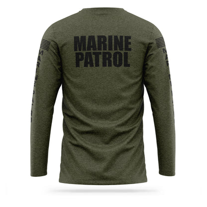 [MARINE PATROL] Cotton Blend Long Sleeve [GRN/BLK]-13 Fifty Apparel