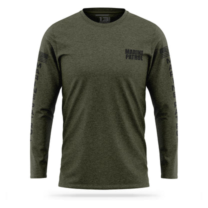 [MARINE PATROL] Cotton Blend Long Sleeve [GRN/BLK]-13 Fifty Apparel